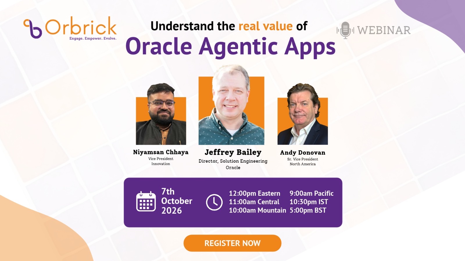 Understand the real value of Oracle Agentic Apps. Webinar, 7 October 2026. Register now.