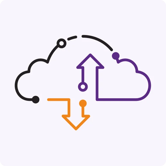 Stylised cloud icon with arrows indicating data flow, representing Oracle Integration Cloud