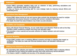 Text describing the benefits of Oracle EPBCS for expense and cost allocations
