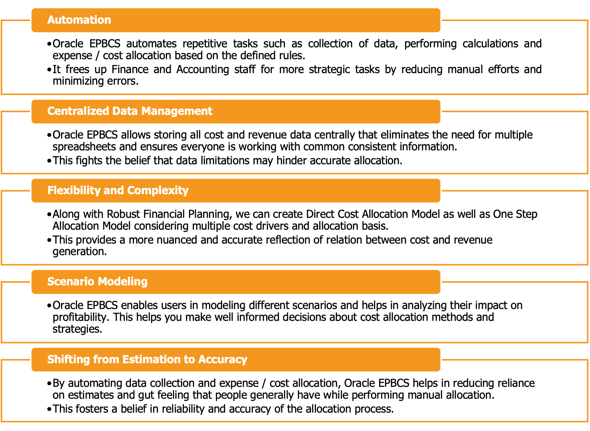 Expense/Cost Allocations - Simplified Approach using Oracle EPM - Orbrick