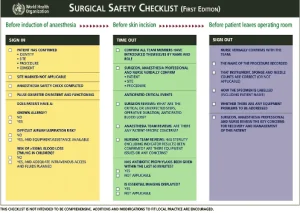 Surgical Safety Checklist (First Edition) from the World Health Organisation
