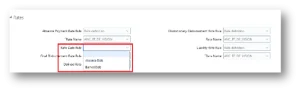 Screenshot of Oracle Cloud Absence Management rules configuration, highlighting the Date Rule dropdown