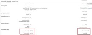 Oracle Fusion Payments screen showing ISO 20022 acknowledgement settings