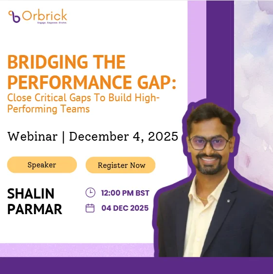 Webinar promotional graphic for Bridging the Performance Gap featuring Shalin Parmar