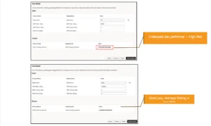 Oracle EPM screen showing risk assessment for employees